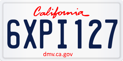 CA license plate 6XPI127