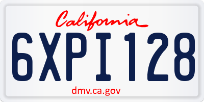 CA license plate 6XPI128