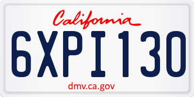CA license plate 6XPI130