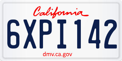 CA license plate 6XPI142