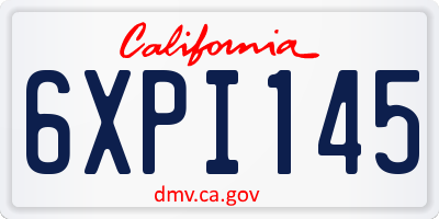 CA license plate 6XPI145