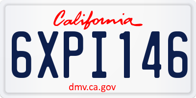 CA license plate 6XPI146