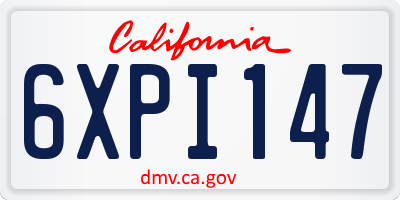 CA license plate 6XPI147