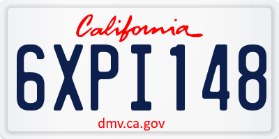 CA license plate 6XPI148