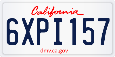 CA license plate 6XPI157