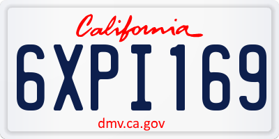 CA license plate 6XPI169
