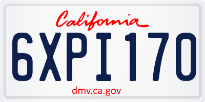 CA license plate 6XPI170
