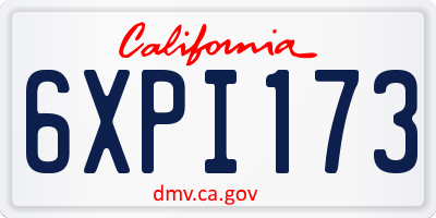 CA license plate 6XPI173