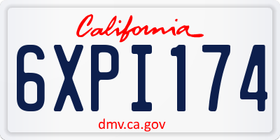 CA license plate 6XPI174