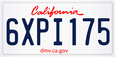 CA license plate 6XPI175