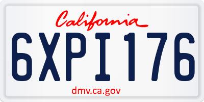 CA license plate 6XPI176