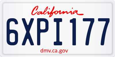 CA license plate 6XPI177