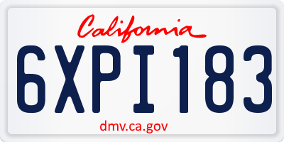 CA license plate 6XPI183