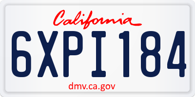 CA license plate 6XPI184