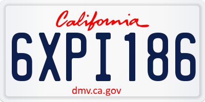 CA license plate 6XPI186