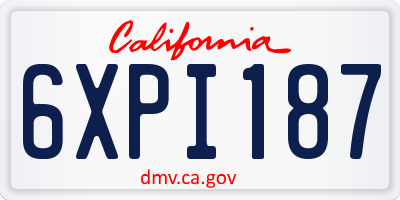CA license plate 6XPI187