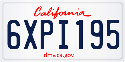 CA license plate 6XPI195