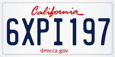 CA license plate 6XPI197