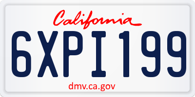 CA license plate 6XPI199