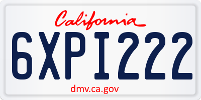 CA license plate 6XPI222