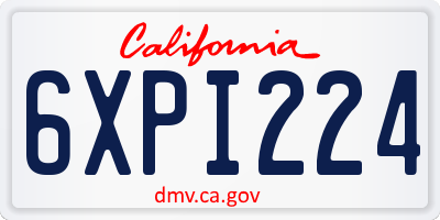 CA license plate 6XPI224