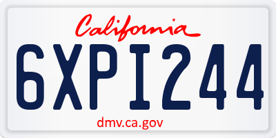 CA license plate 6XPI244