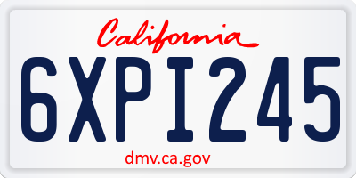 CA license plate 6XPI245