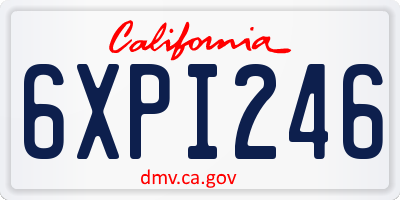 CA license plate 6XPI246