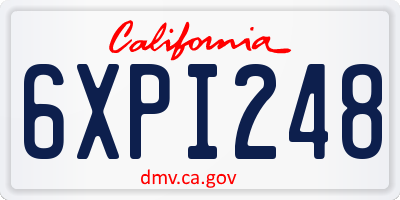 CA license plate 6XPI248