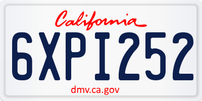 CA license plate 6XPI252