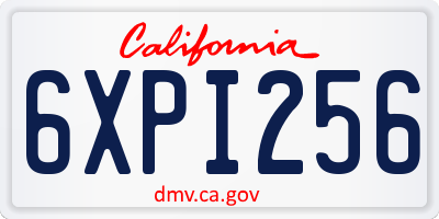 CA license plate 6XPI256
