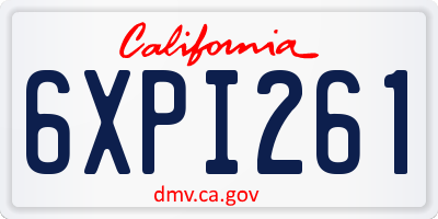 CA license plate 6XPI261