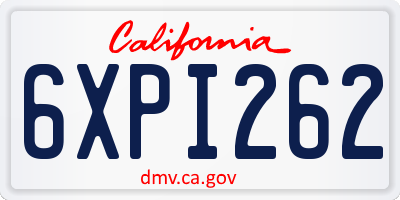CA license plate 6XPI262