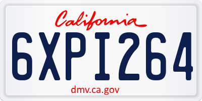 CA license plate 6XPI264