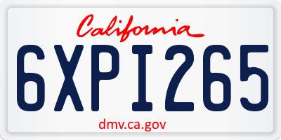 CA license plate 6XPI265