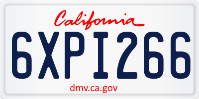 CA license plate 6XPI266
