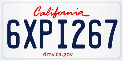 CA license plate 6XPI267