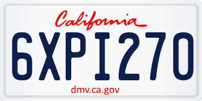 CA license plate 6XPI270
