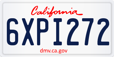CA license plate 6XPI272