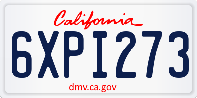 CA license plate 6XPI273