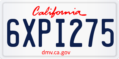 CA license plate 6XPI275