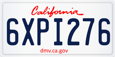 CA license plate 6XPI276