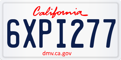CA license plate 6XPI277