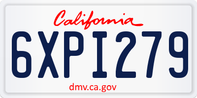 CA license plate 6XPI279