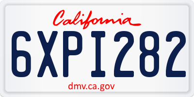 CA license plate 6XPI282