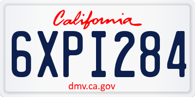 CA license plate 6XPI284