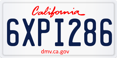 CA license plate 6XPI286