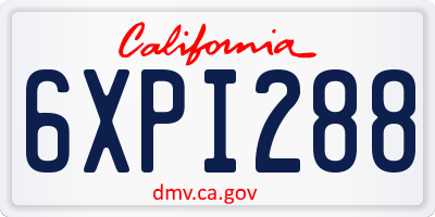 CA license plate 6XPI288