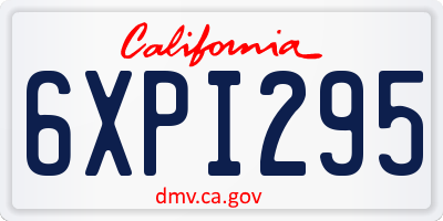 CA license plate 6XPI295