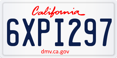 CA license plate 6XPI297